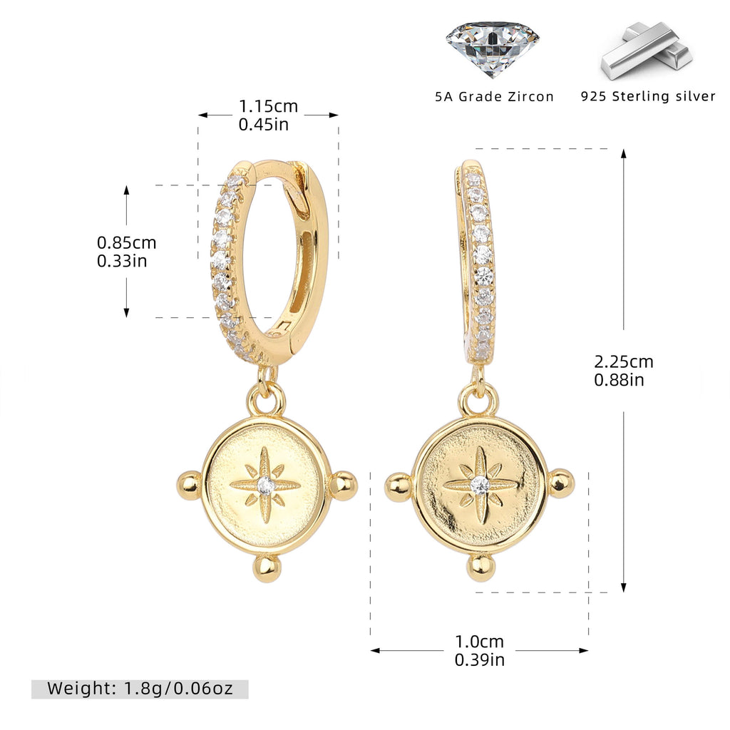 Damen Ohrhänger mit luxuriösem Zirkon-Anhänger aus 925 Sterling Silber Shop Nory