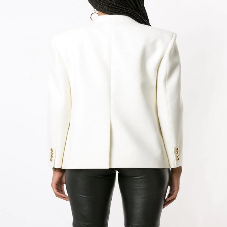 Damen Boxy-Zweireiher-Blazer im Clean-Tailoring mit strukturierten Schultern Shop Nory