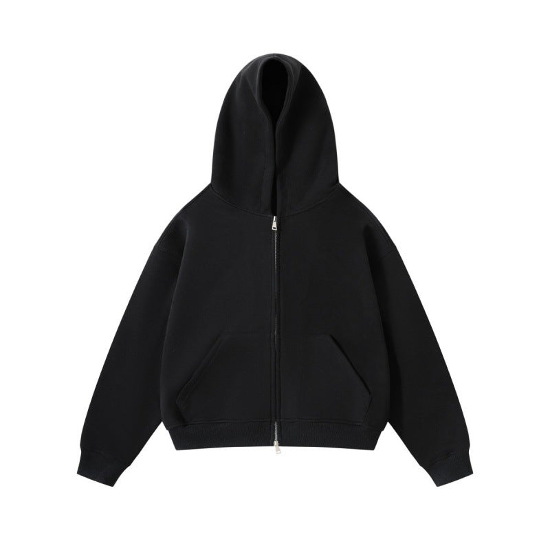 Unisex Oversize Kapuzenjacke mit durchgehendem Reißverschluss und Kängurutaschen aus Baumwoll-Fleece Shop Nory