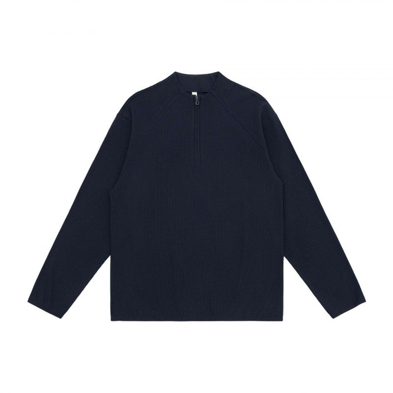 Unisex Waffelstrick-Halbzip-Pullover mit Raglanärmeln Shop Nory