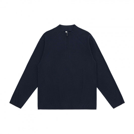 Unisex Waffelstrick-Halbzip-Pullover mit Raglanärmeln Shop Nory