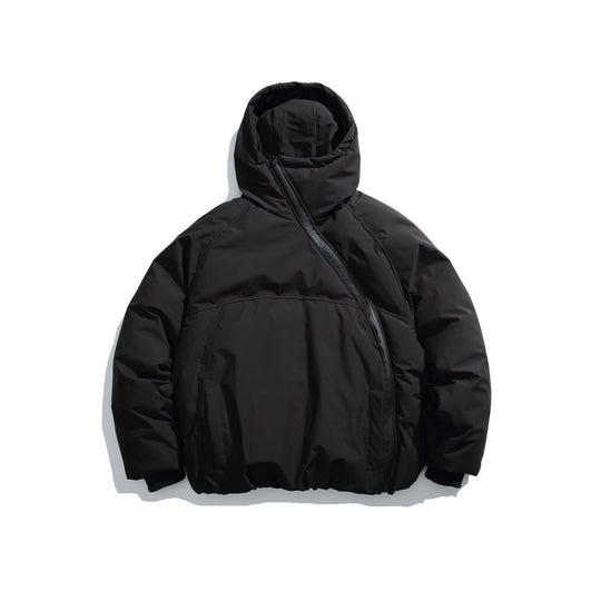 Unisex Kurz geschnittener asymmetrischer Steppparka mit Kapuze und Thermo‑Isolierung Shop Nory