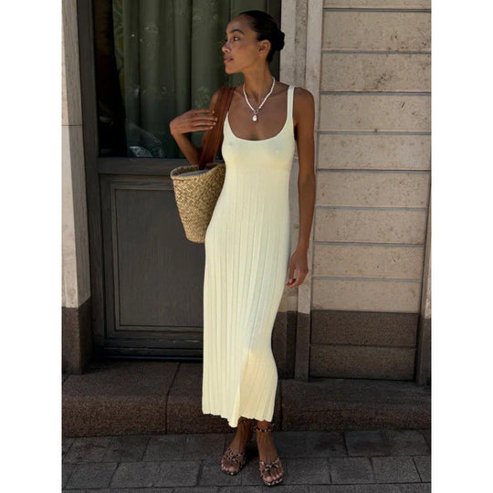 Damen Elegantes gestricktes Maxikleid mit schmalem Schnitt Shopnory