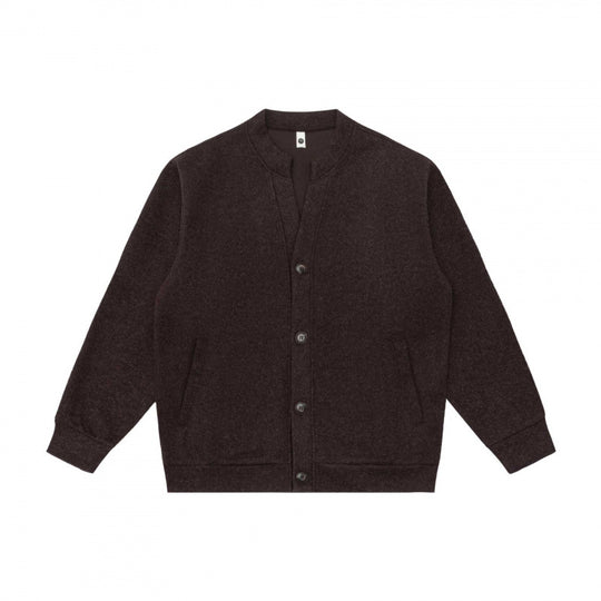 Unisex Lässige Knopfjacke aus Sweatstoff mit Stehkragen, gerippten Bündchen und Eingrifftaschen Shop Nory