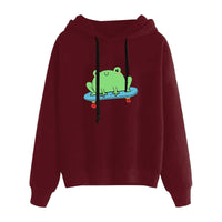 Blauer Skate-Frosch Weinrot
