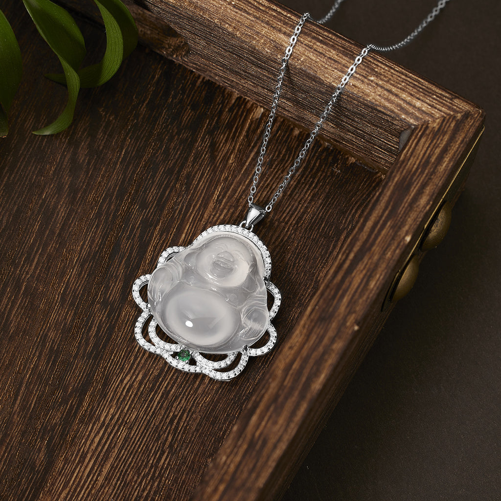 Damen Eleganter Buddha-Anhänger mit Zirkonia-Verzierung Shop Nory