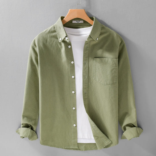 Herren Soft-Touch Layering-Hemd aus Baumwoll-Oxford mit Innenshirt, Kentkragen und Brusttasche Shop Nory