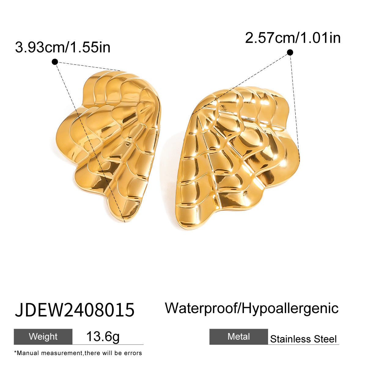 Damen Ohrhänger mit elegantem, geschwungenem Design aus hypoallergenem Edelstahl Shop Nory