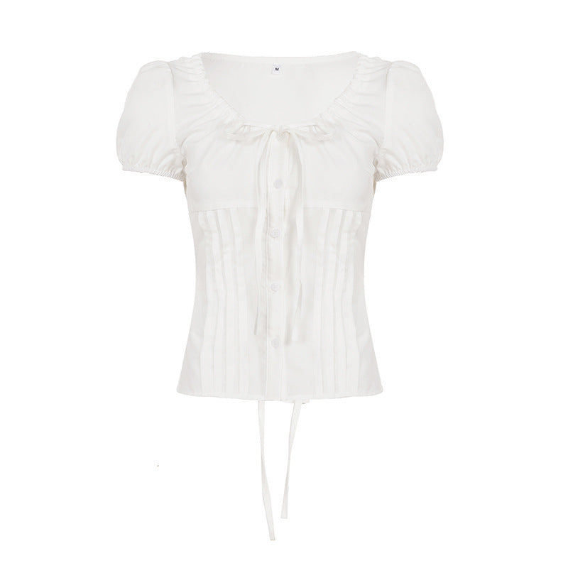 Damen Elegantes Blusenoberteil mit Rüschendetails und taillierter Silhouette