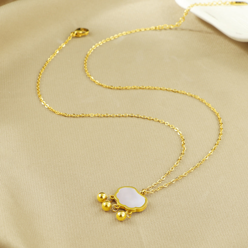 Damen Elegante Goldbeschichtete Lack Anhänger Kette Shop Nory