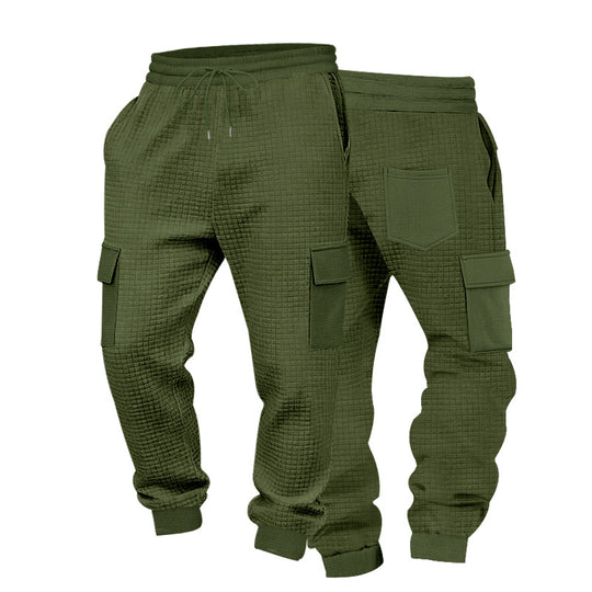 Herren Cargo-Jogginghose mit Waffelstruktur, elastischem Bund und Klappentaschen Shop Nory