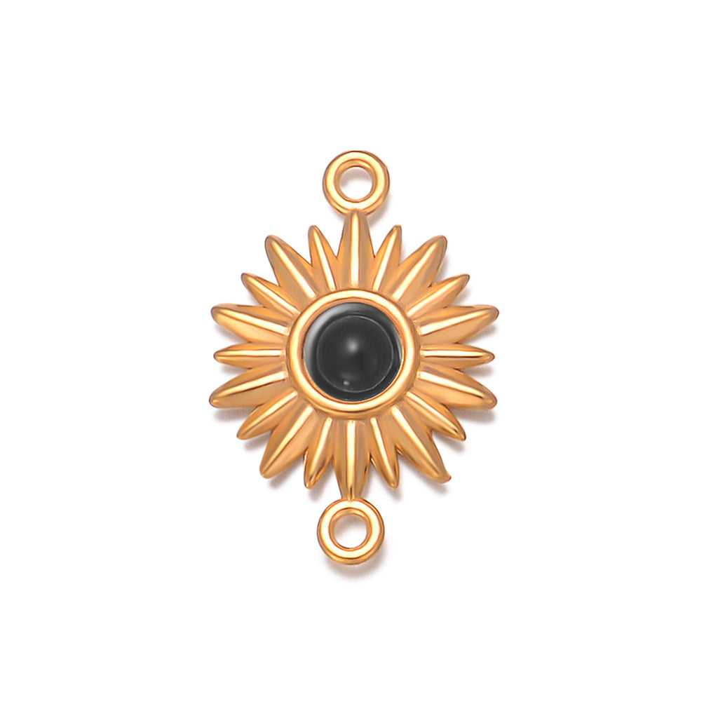 Damen Sonnenanhänger mit schwarzem Stein und goldenem Finish Shop Nory