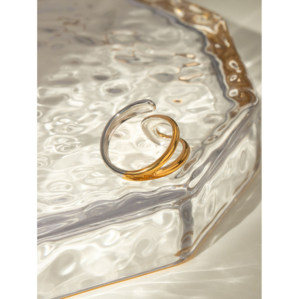Damen Offener Ring aus hypoallergenem Edelstahl mit verstellbarem Design Shop Nory