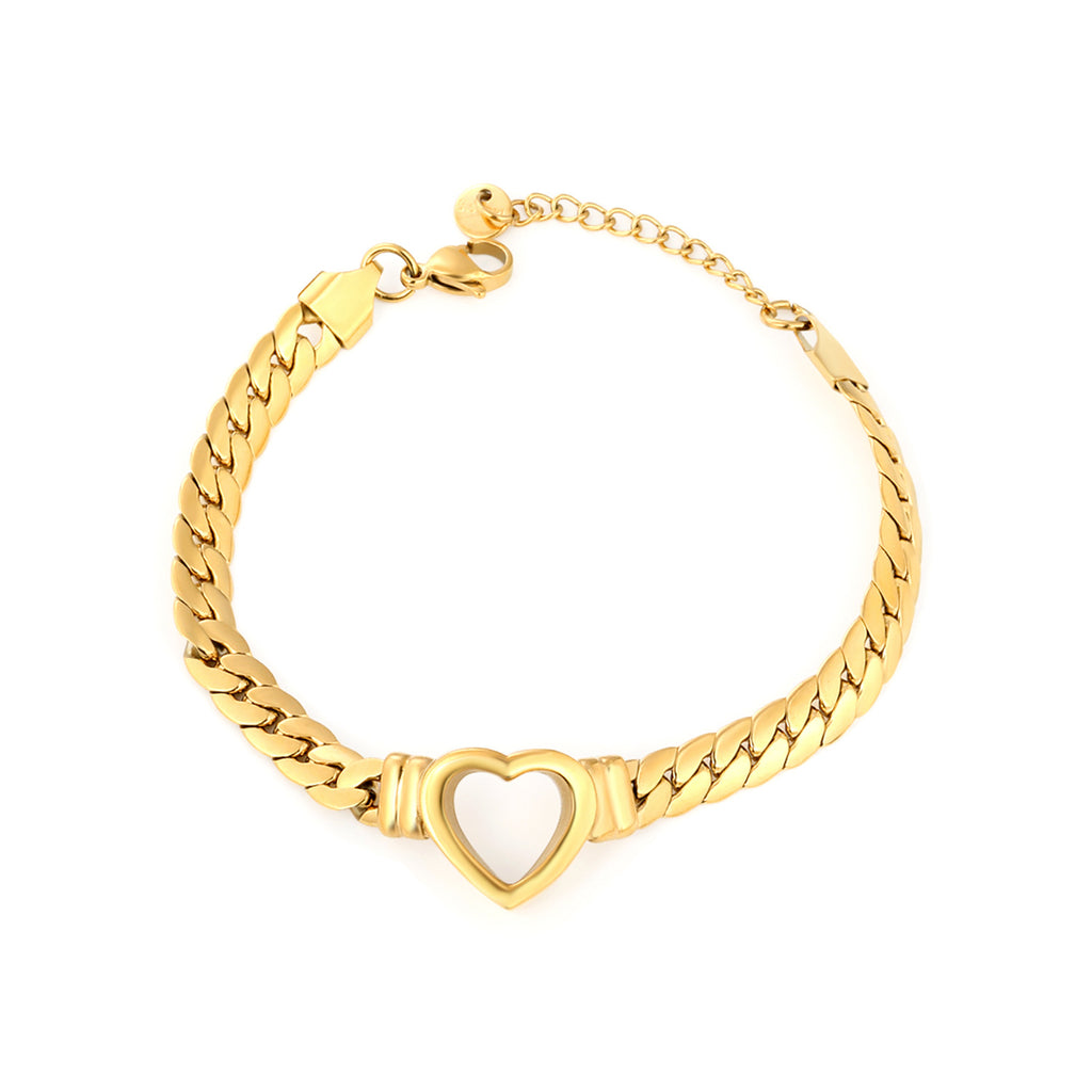 Damen Armband mit Herzanhänger und luxuriösem Gliederdesign Shop Nory