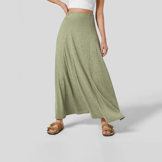 Damen fließender Maxirock mit hohem Bund und Stretch-Jersey Shop Nory