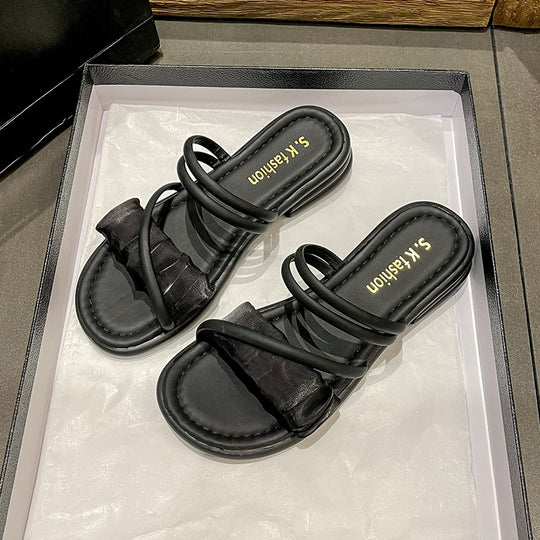 Damen Riemen‑Slides mit Zehenring, gepolstertem Komfortfußbett und niedrigem Blockabsatz Shop Nory