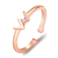 Damen Offener Ring mit geschwungenem Design und funkelndem Zirkonia-Besatz Shop Nory