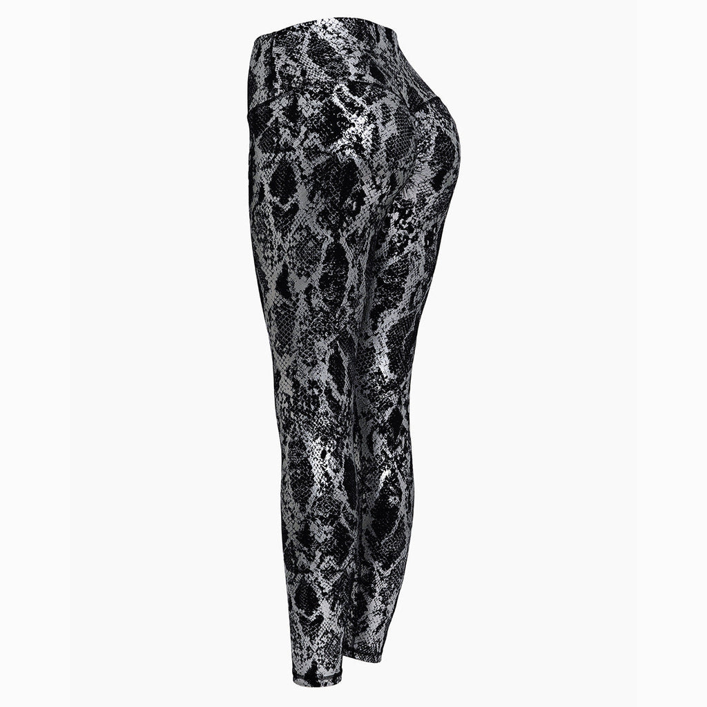 Damen Sportleggings im Schlangenprint mit hohem Bund