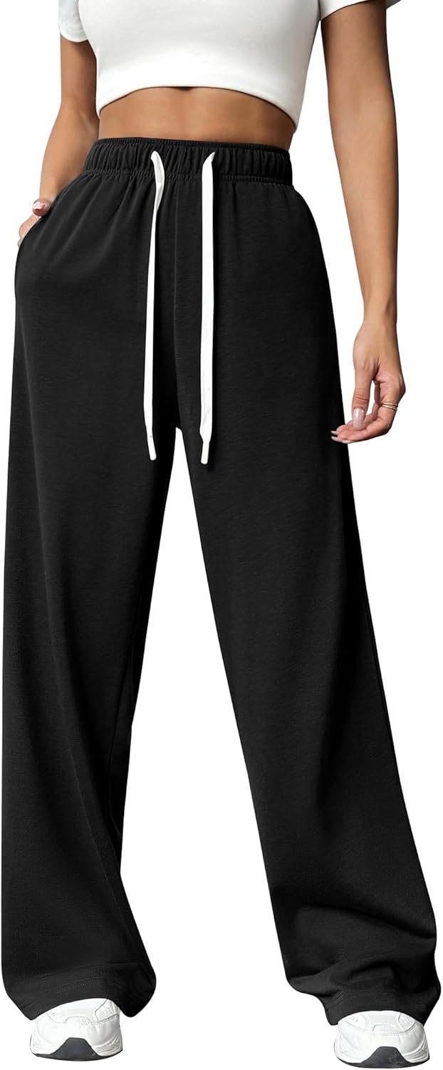 Damen Relaxed Weite Jersey Drawstring Lounge-Hosen Shop Nory