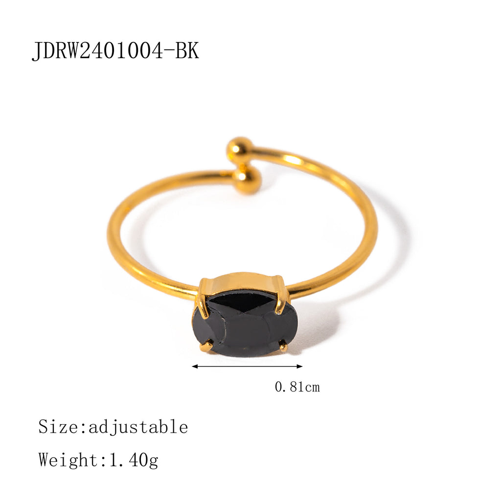 Damen Offener Ring mit farblich akzentuiertem Zirkonia Shop Nory