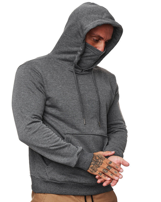 Herren Kapuzenpullover mit multifunktionalem Kragen