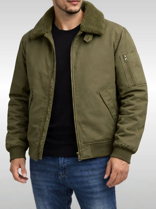 Herren Modische Bomberjacke mit Fleecefutter