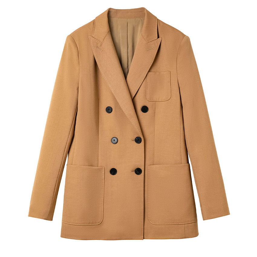 Damen Doppelreihiges Blazer‑Hosen‑Set aus Wollmischung mit legerem Oversize‑Blazer und hochtaillierter Bundfaltenhose Shop Nory