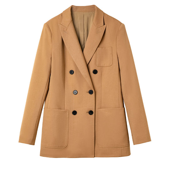 Damen Doppelreihiges Blazer‑Hosen‑Set aus Wollmischung mit legerem Oversize‑Blazer und hochtaillierter Bundfaltenhose Shop Nory