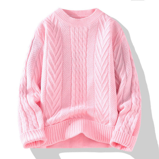 Herren Grobstrickpullover mit Zopfmuster und lässigem Schnitt