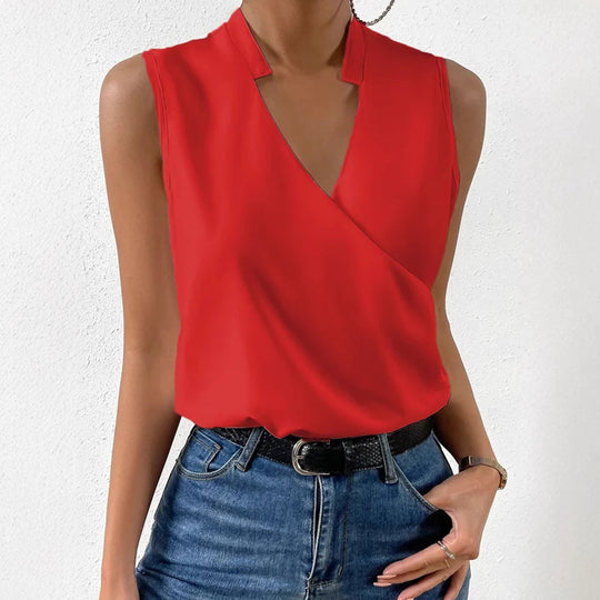 Damen Wickeloberteil mit elegantem V-Ausschnitt Shopnory