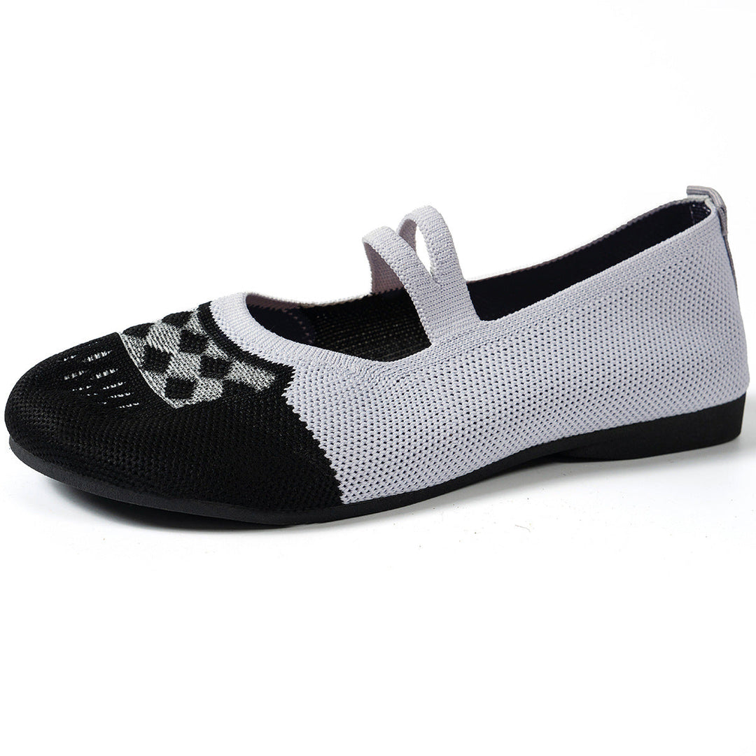 Damen atmungsaktive Strick-Ballerinas