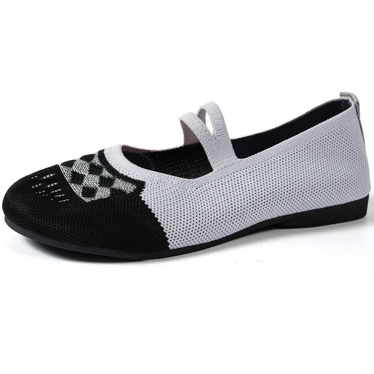 Damen atmungsaktive Strick-Ballerinas