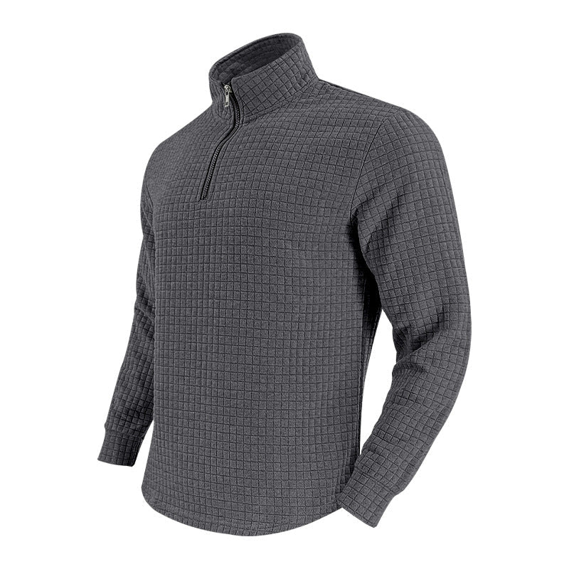 Herren Thermo-Fleecepullover mit Reißverschluss und strukturiertem Design