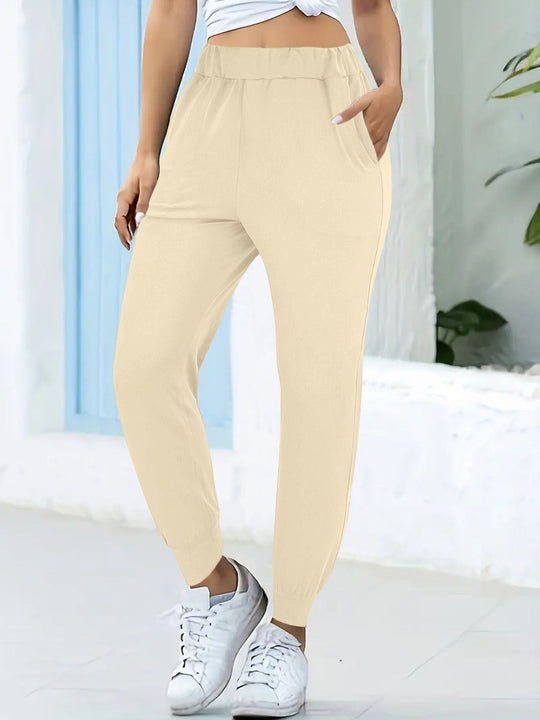 Damen Bequeme Jogginghose mit elastischem Bund und praktischen Taschen