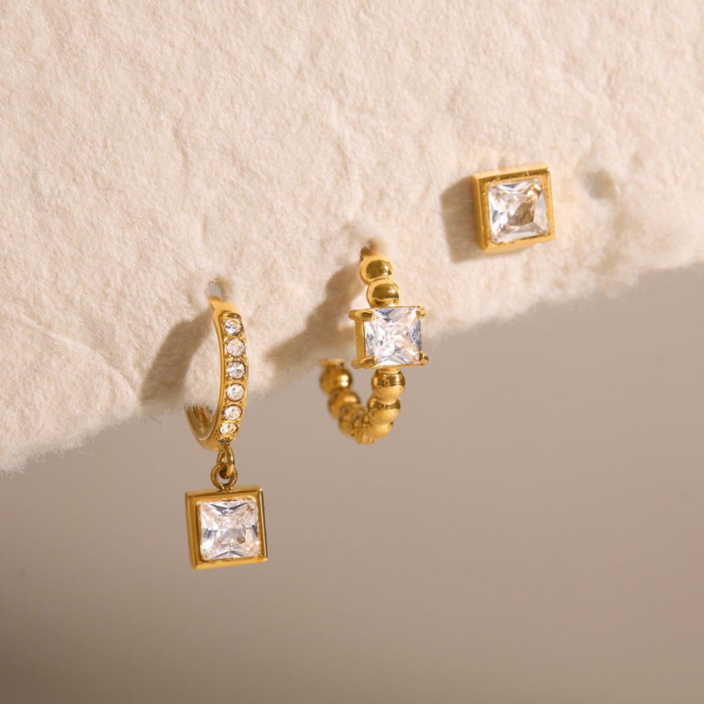 Damen Ohrhänger mit funkelnden Zirkonia und elegantem Kugeldesign Shop Nory