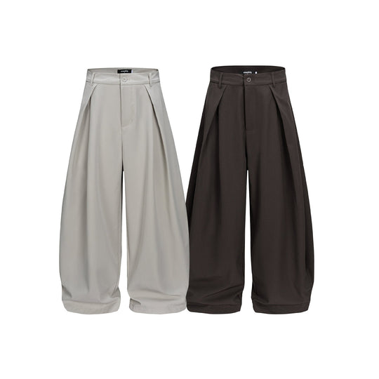 Damen Weite Culotte-Hose mit hoher Leibhöhe, Kellerfalten und verkürztem Saum Shop Nory