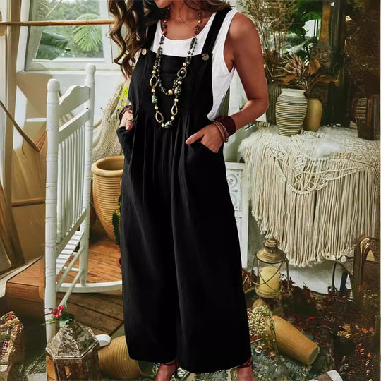Damen Lässiger Jumpsuit mit praktischem Taschendesign und weiten Beinen