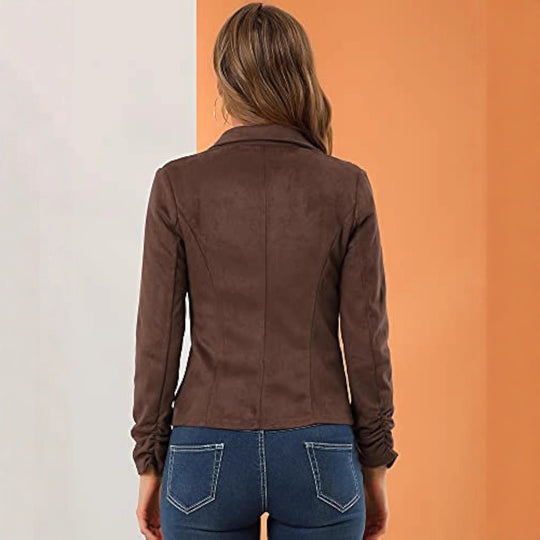 Damen Eleganter Velours-Blazer mit schmaler Passform Shop Nory