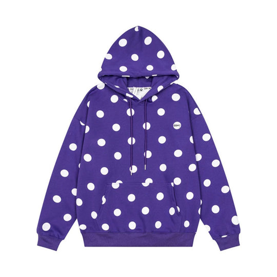 Damen Oversize-Kapuzenpullover mit Polka-Dot-Allover und Kängurutasche Shop Nory