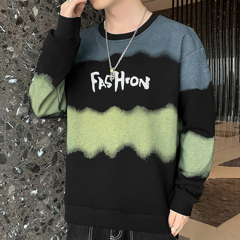 Herren Oversize Sweatshirt mit Batik-Wellenprint und Statement-Logo Shop Nory