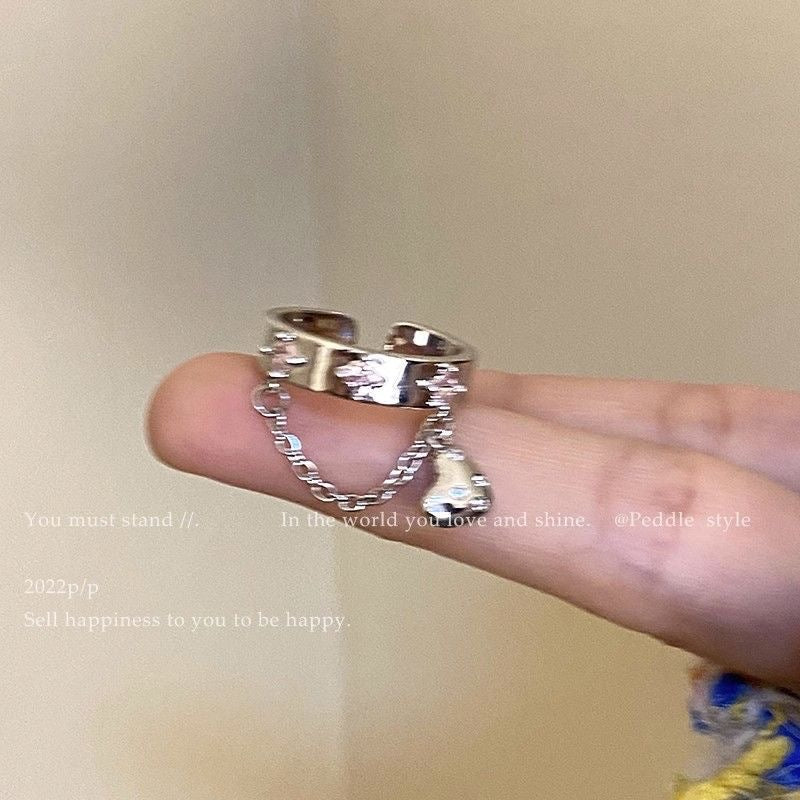 Damen Ring mit kreativem Herz- und Kettendesign Shop Nory