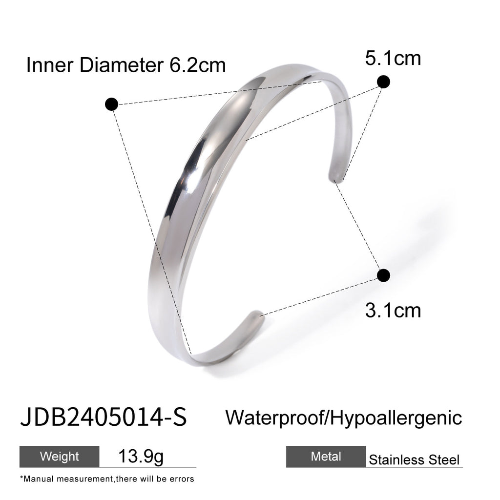 Damen Offenes Armband aus hochwertigem Edelstahl mit hypoallergenen und wasserfesten Eigenschaften Shop Nory