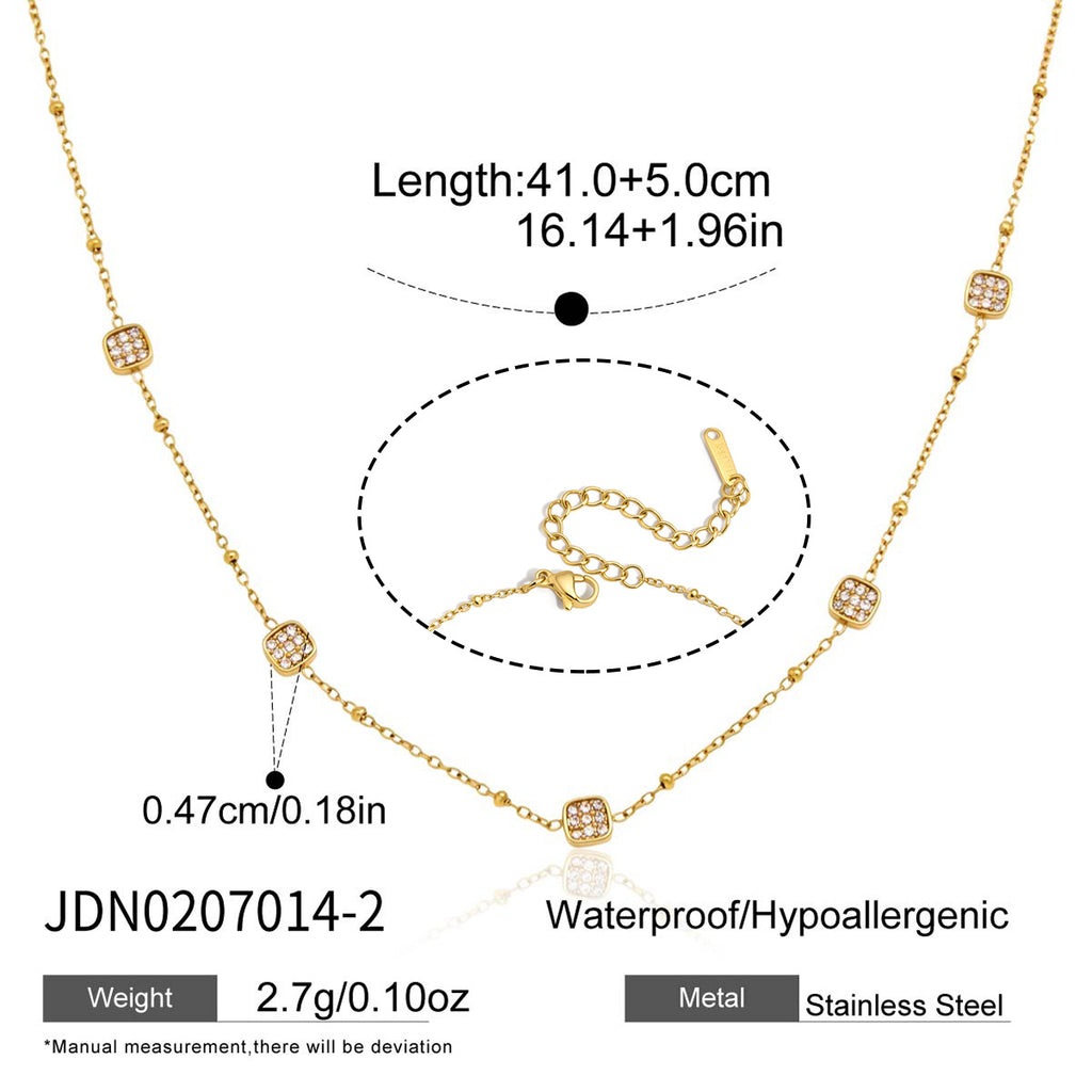Damen Halskette mit funkelnden Zirkonia und wasserfester Edelstahlverarbeitung Shop Nory