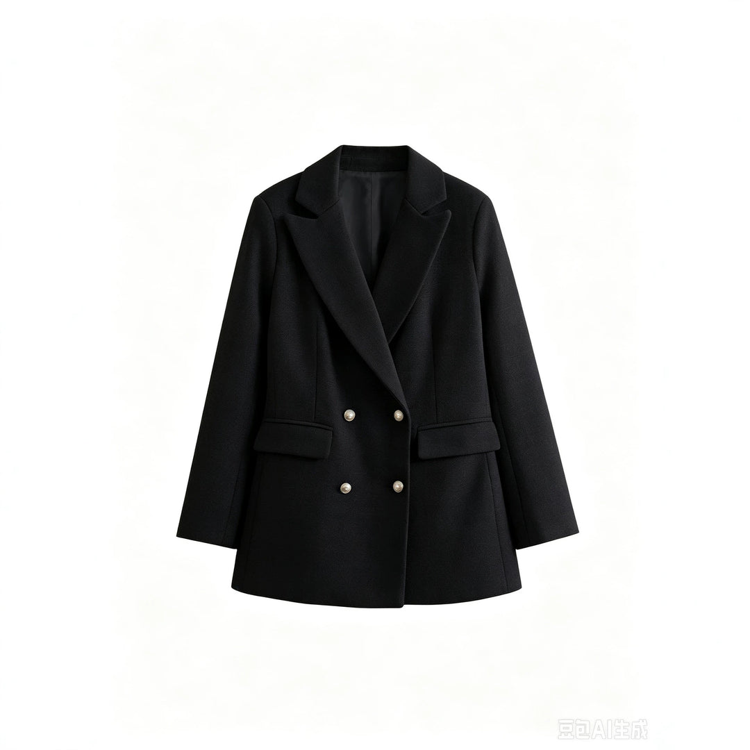 Damen Zweireihiger Bouclé-Blazer mit taillierter Silhouette und Pattentaschen Shop Nory