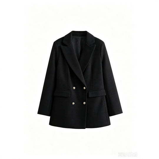 Damen Zweireihiger Bouclé-Blazer mit taillierter Silhouette und Pattentaschen Shop Nory