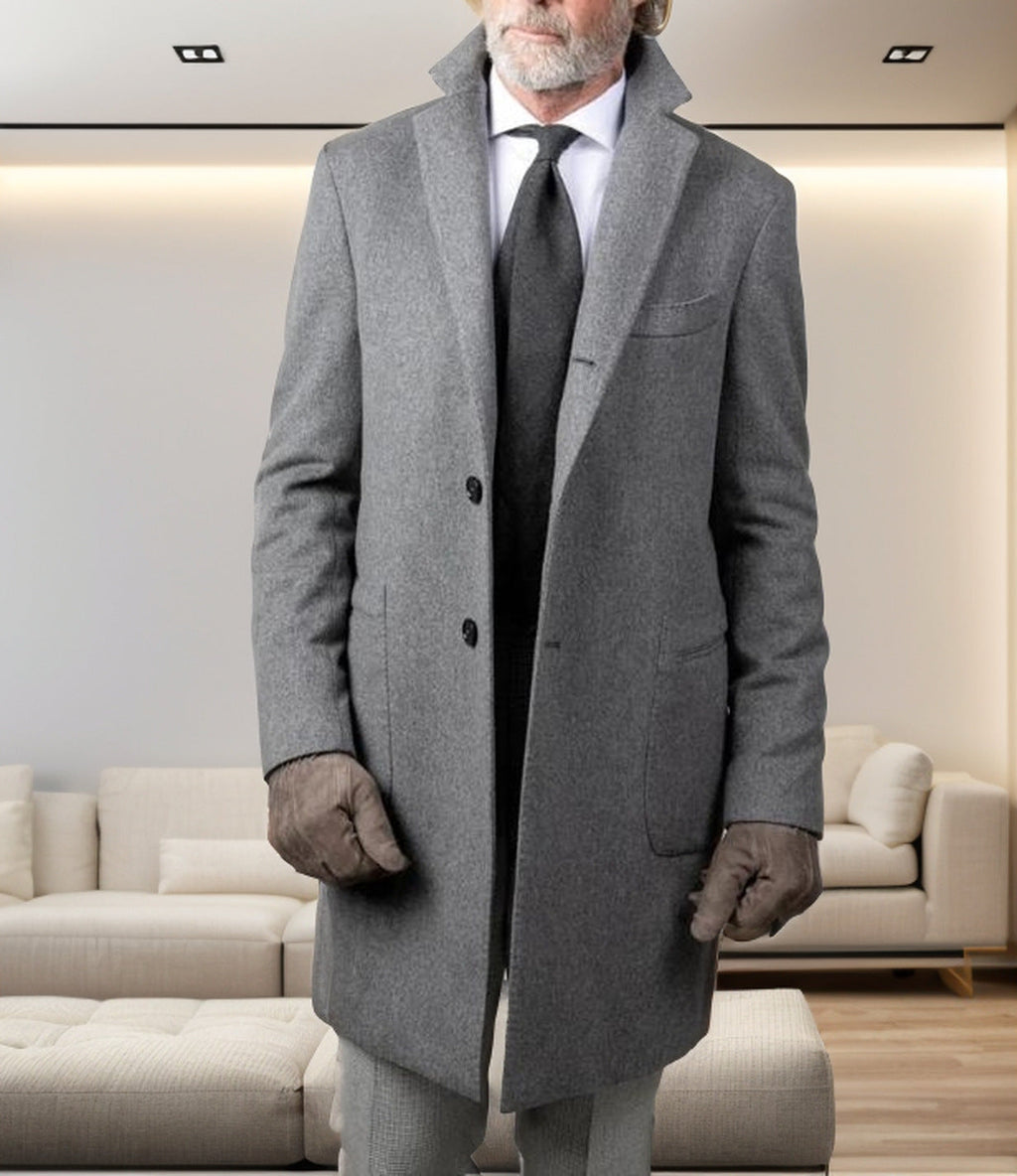 Herren eleganter Langmantel aus weichem Stoff