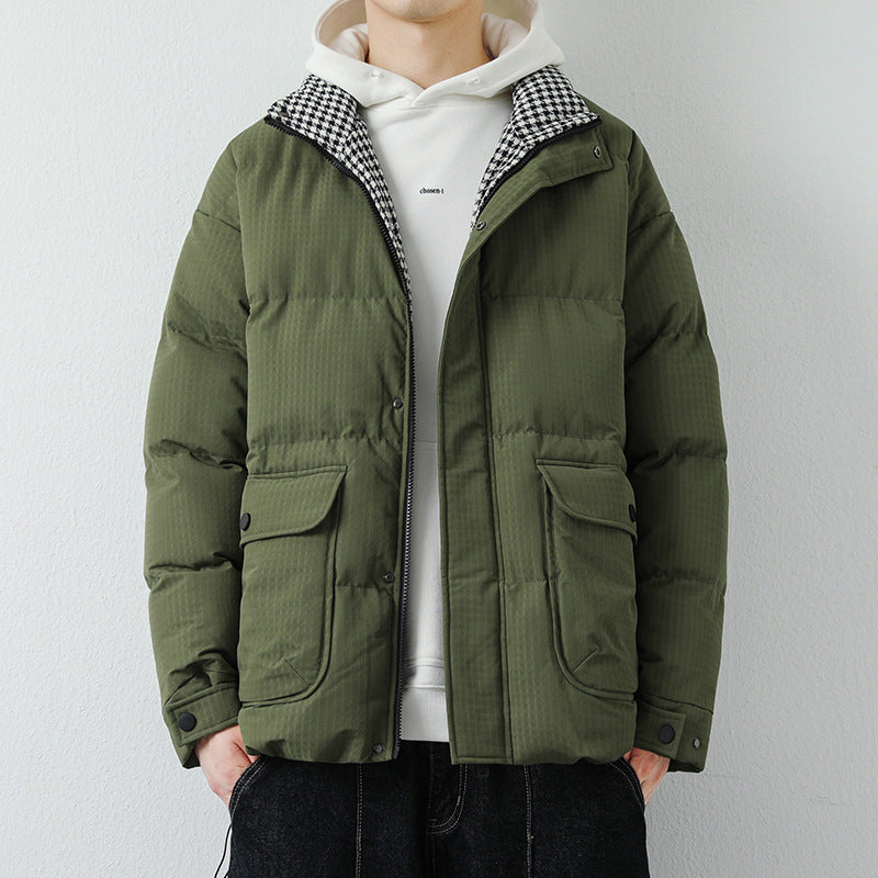 Herren Modische Pufferjacke mit Karokragen Shop Nory
