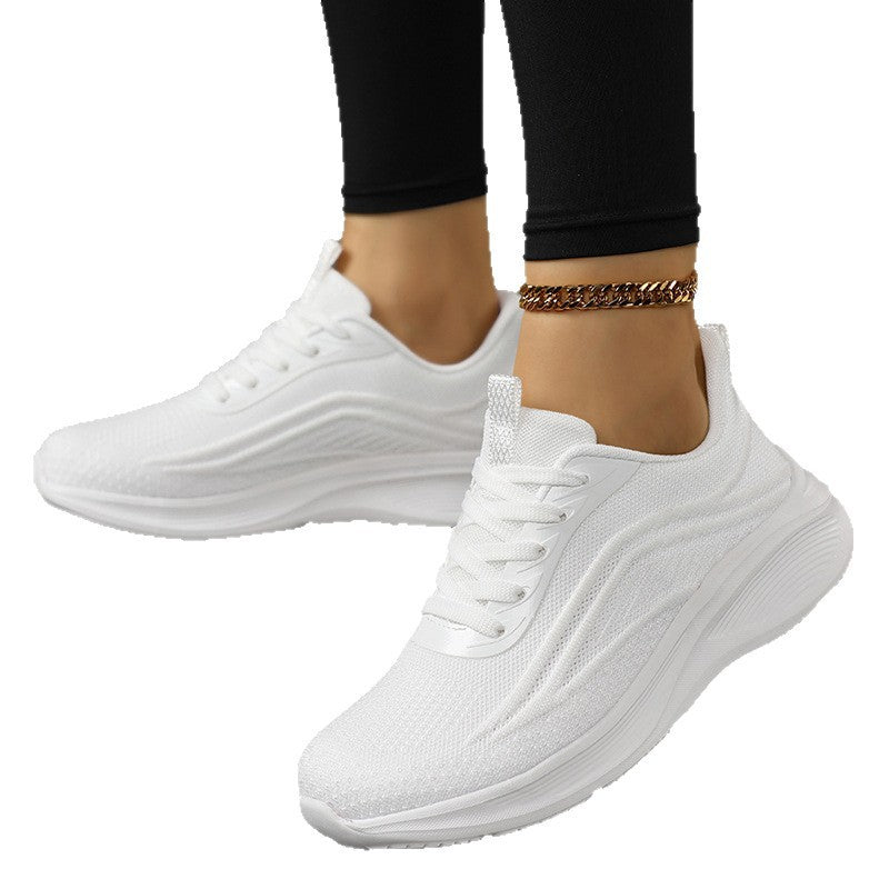 Damen Atmungsaktive Strick-Schnürsneaker mit ergonomischer Wedge-Dämpfung Shop Nory