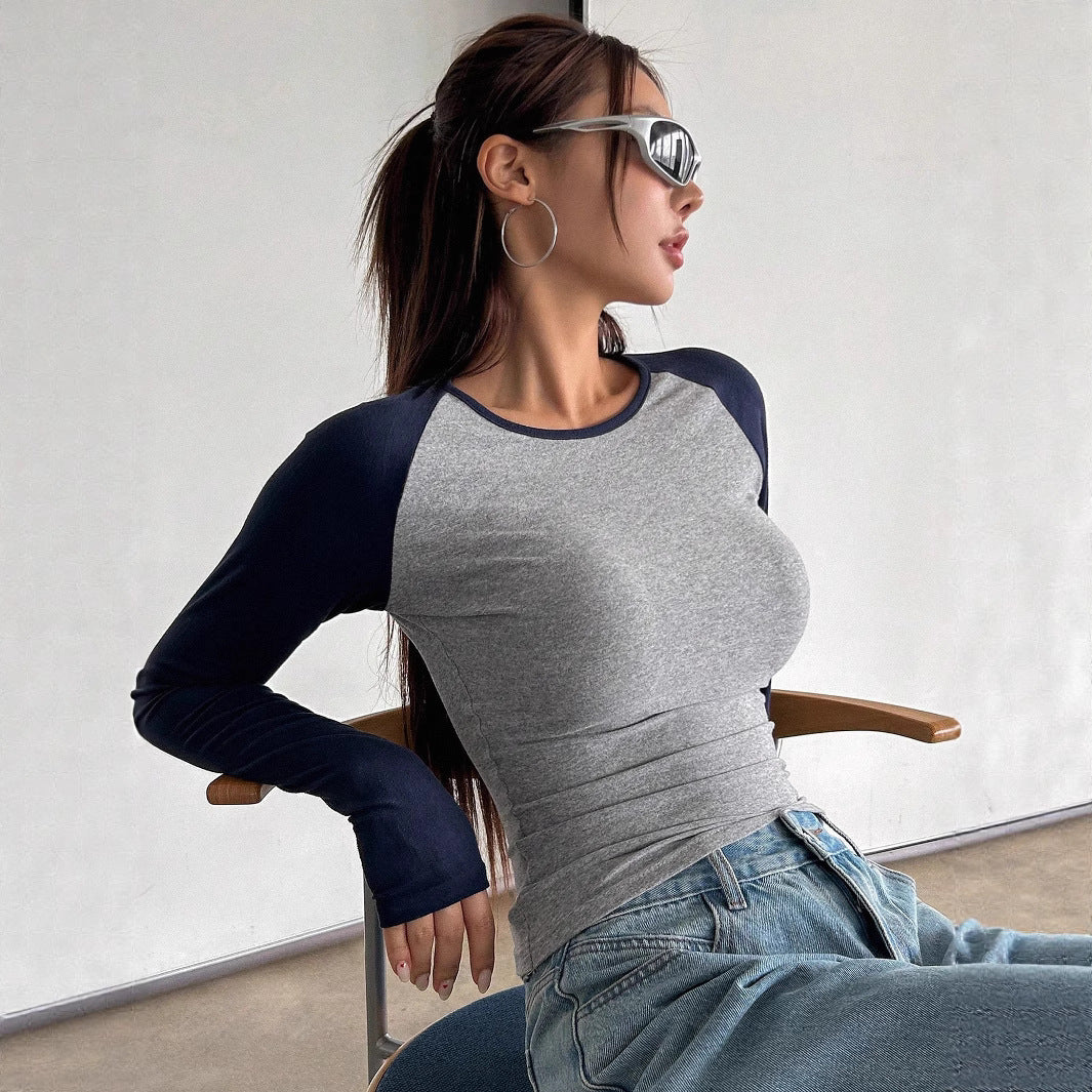 Damen Enganliegendes Raglan-Langarmshirt mit Stretch und Daumenloch Shop Nory