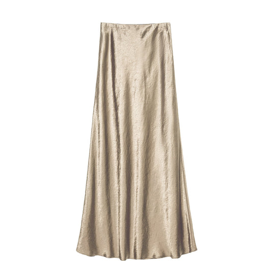Damen Eleganter Maxirock aus satinierter Viskose